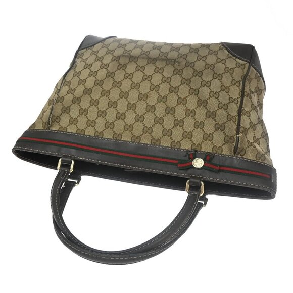 GUCCI GG Pattern Sherry Shoulder Tote Bag Canvas Leather Brown Italy 02EE983 - Picture 5 of 16